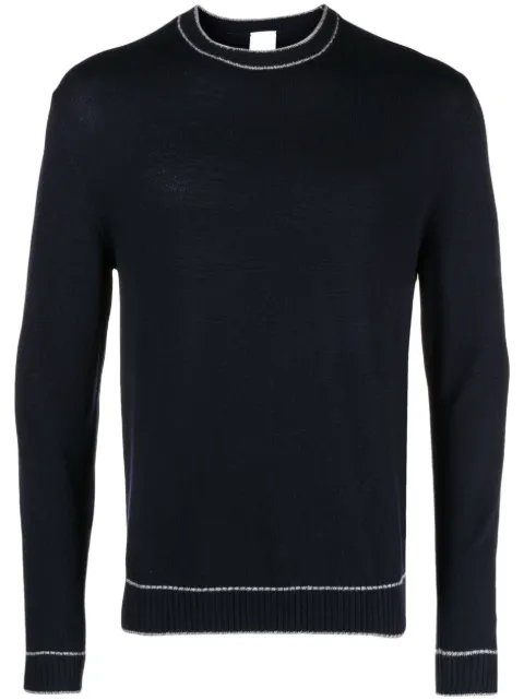 Eleventy stripe-detail wool sweatshirt Blue H76MAGH36MAG0H025