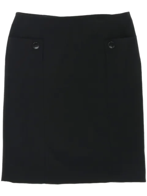Valentino Garavani Pre-Owned 2000s pocketed wool skirt Black VAL250MCC