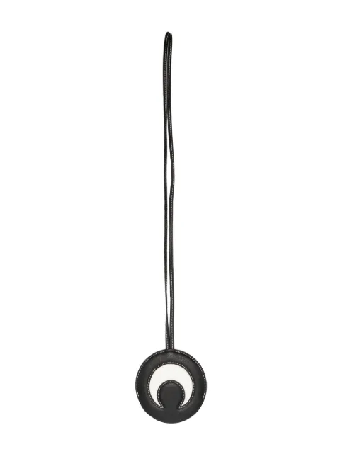 Marine Serre Crescent Moon leather keyring Black ULG001CLEA0015