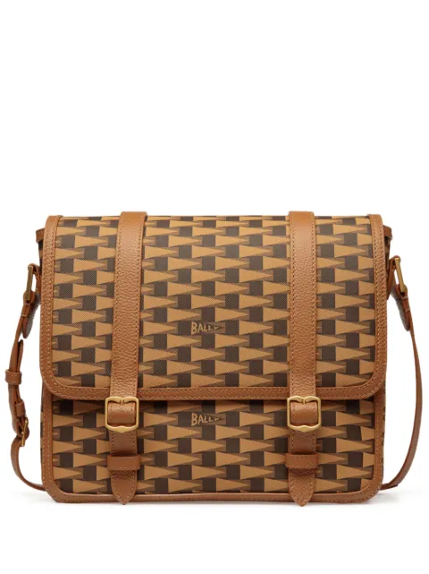 Bally Games logo-print messenger bag Brown MAC01MTP047