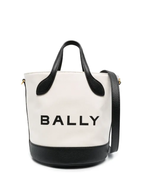 Bally Bar 8 Hours logo-print bucket bag White WAU00ZCV034