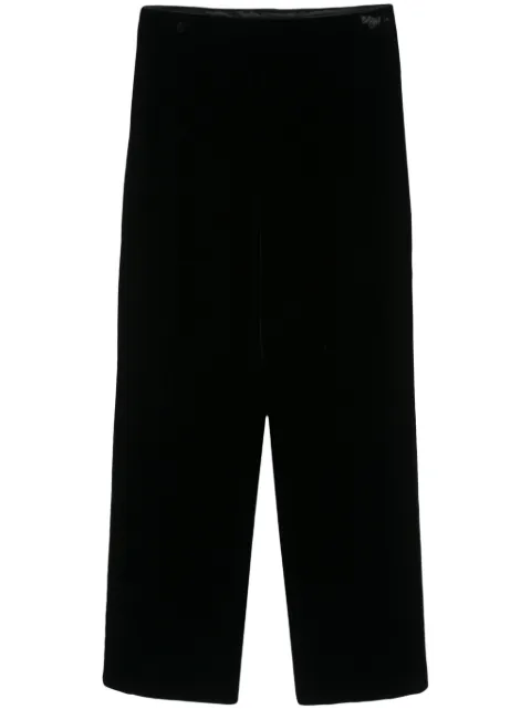 Giorgio Armani Pre-Owned 1990's velour straight-leg trousers Black GAR320UU
