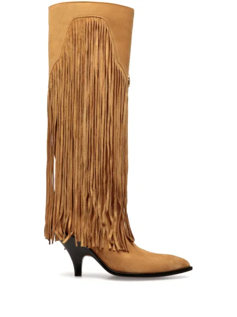 Bally 40mm fringed suede boots Brown WB8509SU012