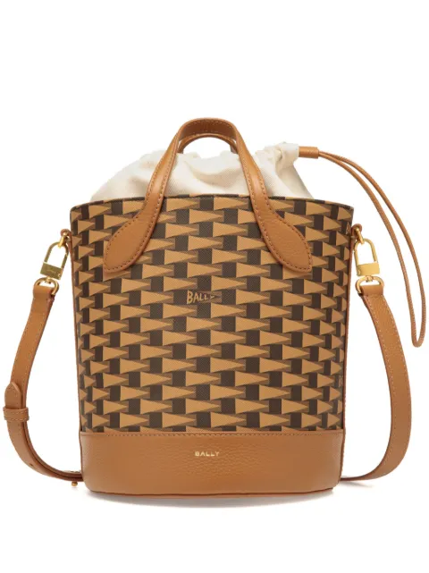 Bally Pennant logo-print bucket bag Brown WAU015TP046