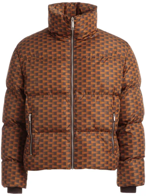 Bally geometric-print padded jacket Brown MOU054NY171