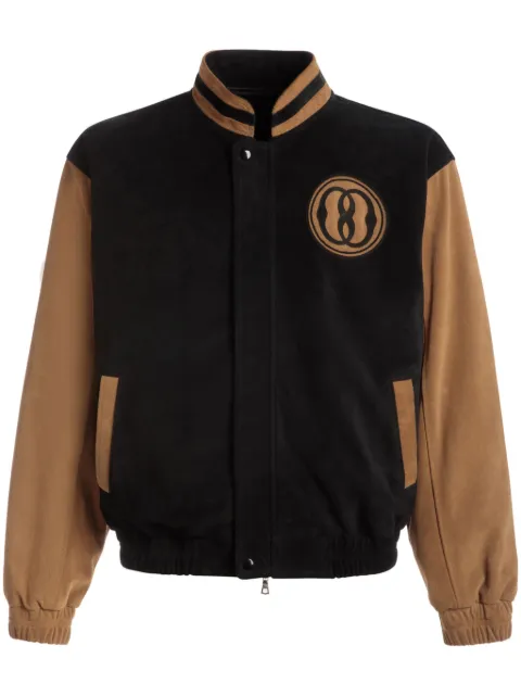 Bally Emblem logo-patch suede bomber jacket Black MLE030SU030