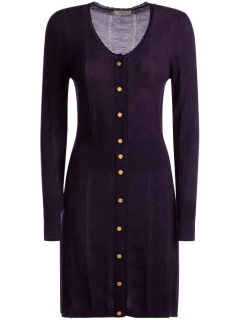 Bally long-sleeve knitted wool dress Purple WKN03JWO151
