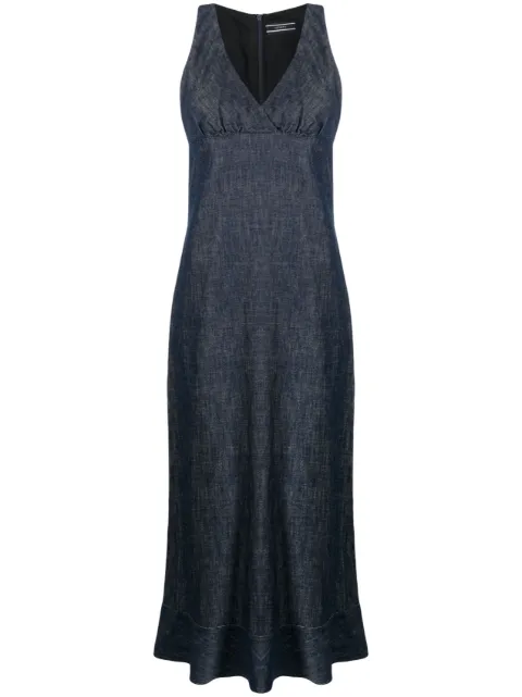 JOSEPH V-neck sleeveless cotton dress Blue JF006581