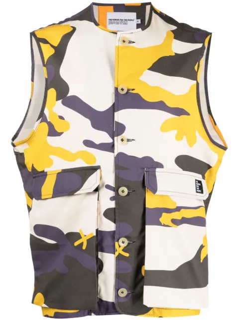 The Power For The People x Levi Kiss Camo cotton gilet Neutrals 0041