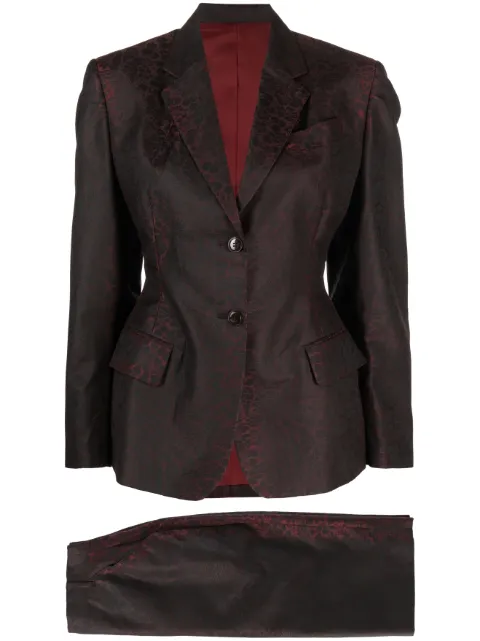 Jean Paul Gaultier Pre-Owned 2000 jacquard skirt suit Red JPG1639A