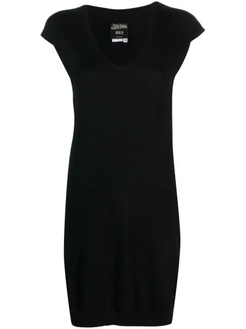 Jean Paul Gaultier Pre-Owned 2000s contrast-panel sleeveless knitted dress Black JPG3002B