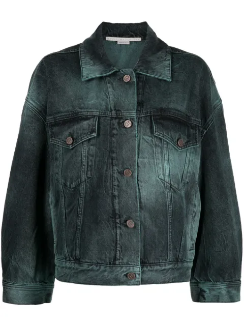 Stella McCartney tie-dye oversized denim jacket Blue 6D01973SPH40