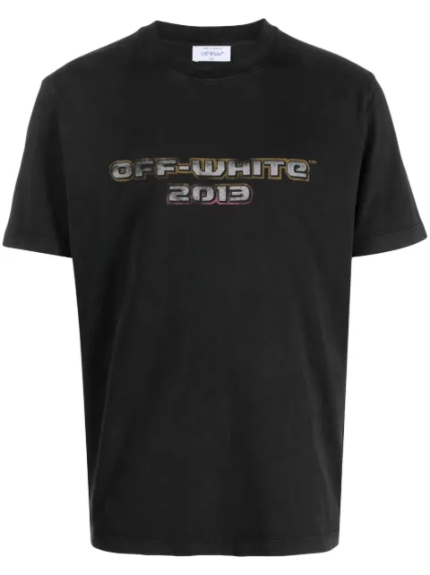 Off-White logo-print cotton T-shirt Black OMAA027F23JER006