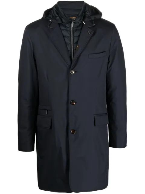 Moorer Redon single-breasted padded coat Blue MOUCA100030TEPA034