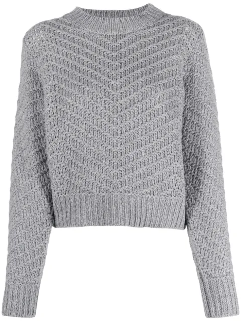 Fabiana Filippi chevron-knit cashmere jumper Grey MAD213F0480000N900