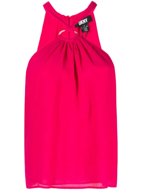 DKNY halterneck georgette blouse Pink P3EA8S89