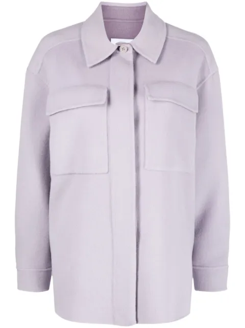 Calvin Klein spread-collar wool shirt jacket Purple K20K205856
