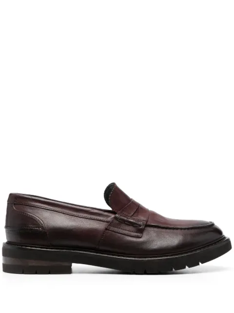 Moma Nairobi penny-slot leather loafers Brown 60306ECU
