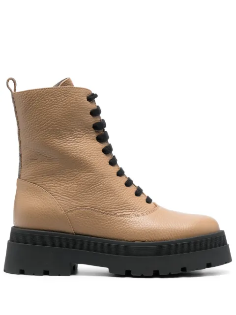 Fabiana Filippi round-toe leather ankle boots Neutrals ASD213A7900000H984