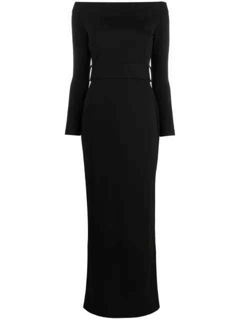Solace London long-sleeve long dress Black OS28038