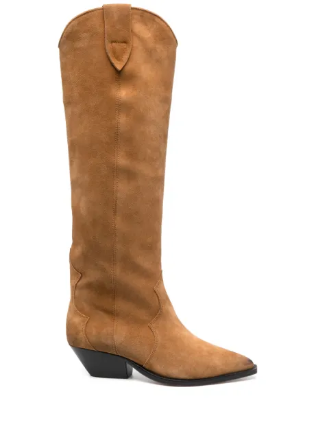 ISABEL MARANT Denvee suede knee-high boots Brown BT0001FAA1A03S