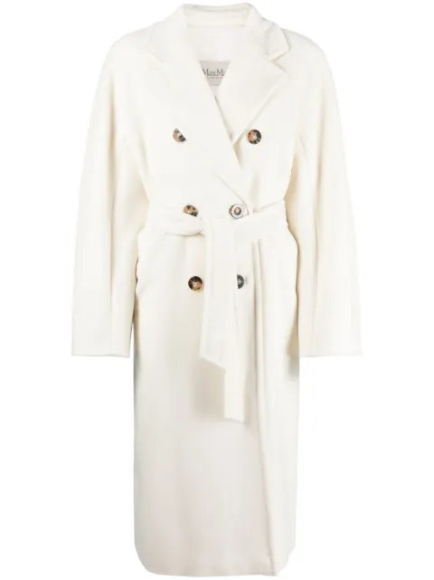 Max Mara belted double-breasted coat White 2310180139600