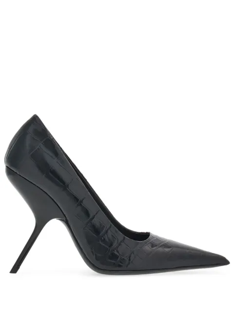 Ferragamo Eva 105mm crocodile-embossed pumps Black 766277