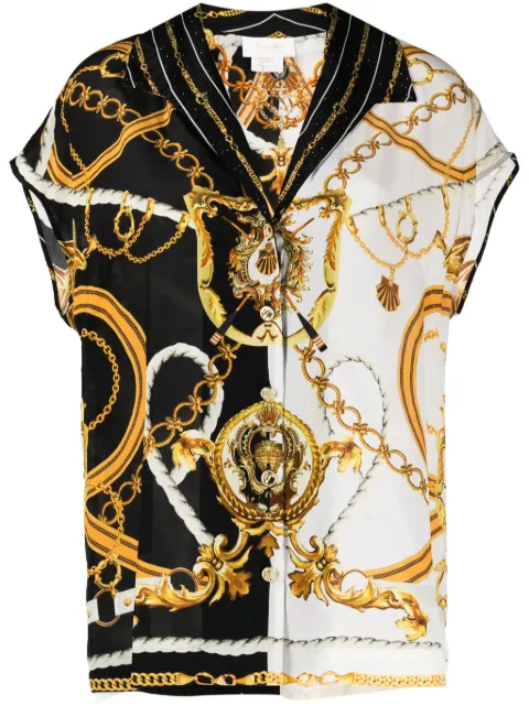 Camilla baroque-pattern silk shirt Multicolour 00025262