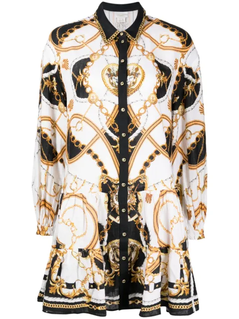 Camilla graphic-print linen dress Multicolour 00028068