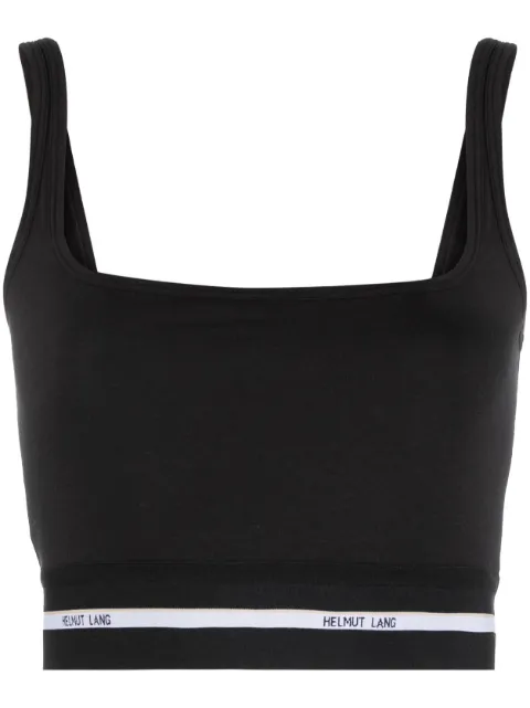 Helmut Lang logo-band cropped top Black N05HW505