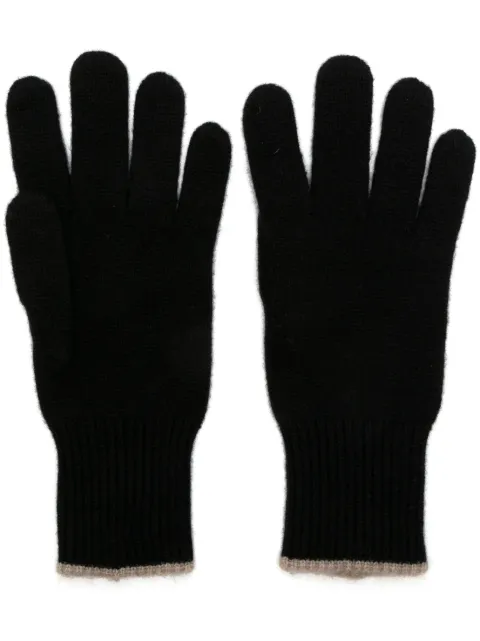 Brunello Cucinelli intarsia-knit cashmere gloves Black M2293118CB676