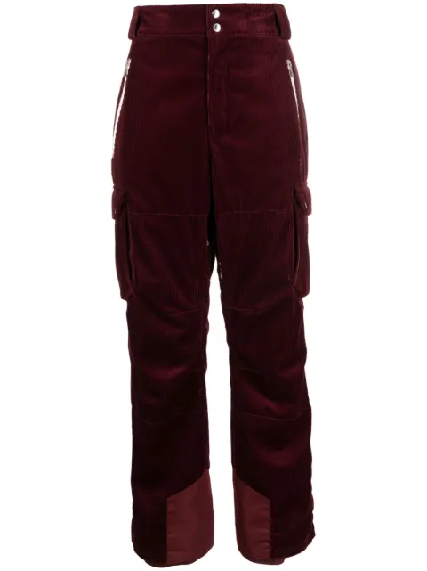 Brunello Cucinelli logo-embroidered corduroy trousers Red MQ482KP05CMU17