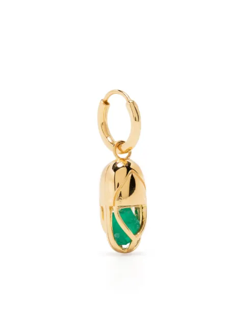 Capsule Eleven capsule Onyx hoop earring Gold SMALLCAPSULEHOOPEARRINGSINGLEGOLDGREENONYX