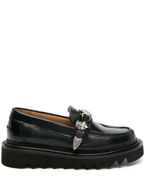 Toga Pulla stud-embellished leather loafers Black AJ1243090