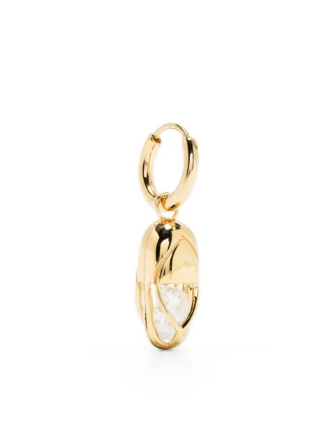 Capsule Eleven capsule-Quartz hoop earrings Gold SMALLCAPSULEHOOPEARRINGSINGLEGOLDCLEARQUARTZ
