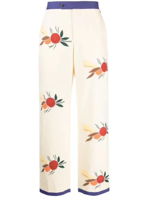 BODE patch-detail cropped trousers Neutrals MRS23BT027