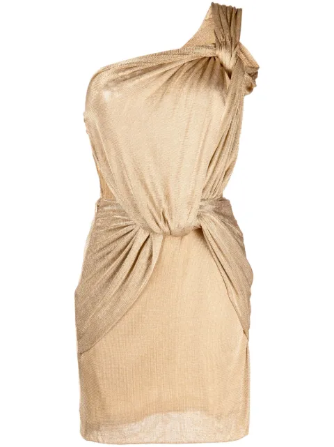 Costarellos one-shoulder cut-out minidress Gold PR2331