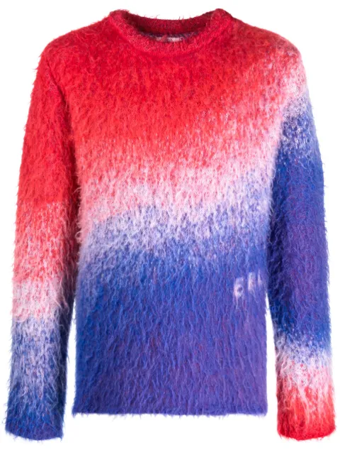 ERL ombré-effect mohair-blend jumper Blue ERL06N005