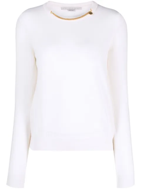 Stella McCartney chain-embellished wool jumper White 6K05273S2432