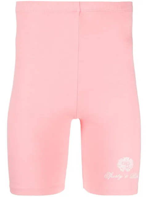 Sporty & Rich logo-print cycling shorts Pink SH842RO