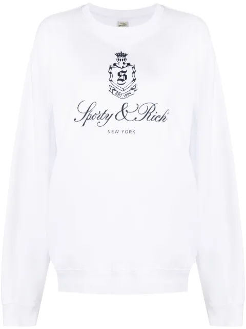 Sporty & Rich logo-print cotton sweatshirt White CR853WHCO
