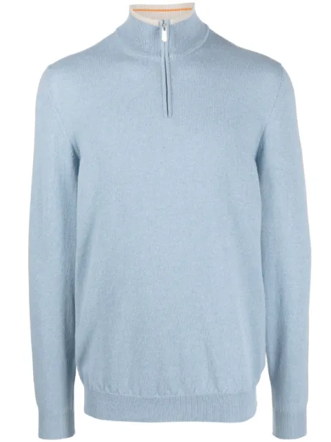 Fedeli Favonio quarter-zip cashmere jumper Blue 6UI07003T