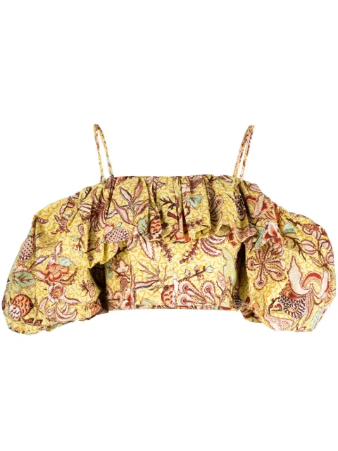 Ulla Johnson Carla Calla Lily-print top Yellow PF230207