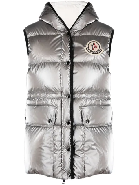 Moncler Hera hooded down gilet Silver I20931A00053596T2