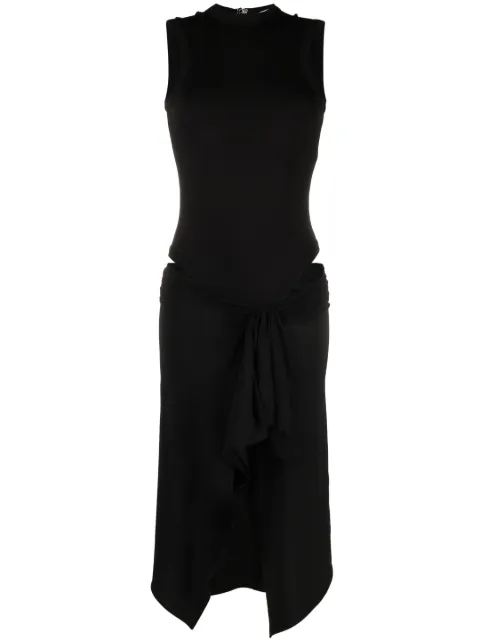 The Attico asymmetric cut-out jersey dress Black 237WCM74RY02100