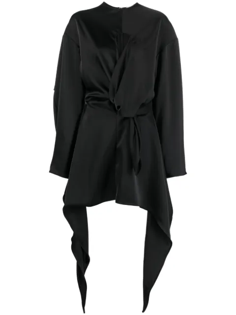 The Attico asymmetric cut-out satin minidress Black 237WCA206E020100