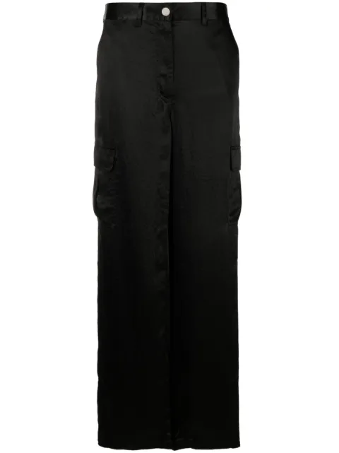Theory satin-finish wide-leg trousers Black N0509214
