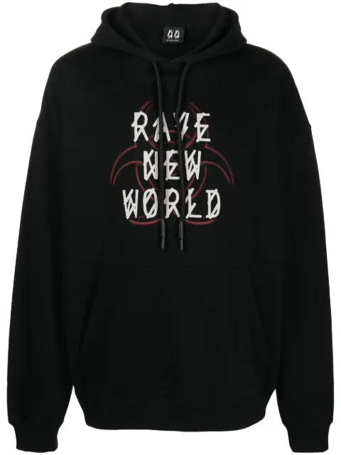 44 LABEL GROUP Fallout logo-print cotton hoodie Black B0030277FA139P298