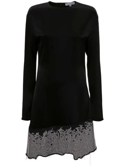 JW Anderson glitter-detail crew-neck minidress Black DR0404PG1056