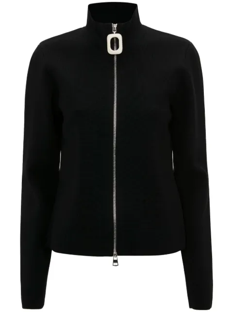 JW Anderson zip-up fine-knit cardigan Black KW0995YN0287999